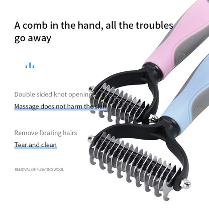 Professional Pet Deshedding Brush Dog Hair Remover Pet Fur Knot Cutter Puppy Cat Comb Brushes Dogs Grooming Shedding Supplies