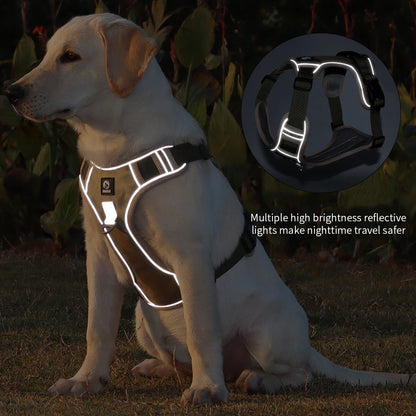 Adjustable Harness Dog Reflective Safety Training Walking Chest Vest Leads Collar For French Bulldog Pets Dogs Accessories