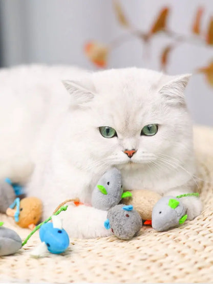 Pet Toy Catnip Mice Cats Toys Fun Plush Mouse Cat Toy For Kitten Colorful Cute Plush Interactive False Mouse Pet Cat Accessories