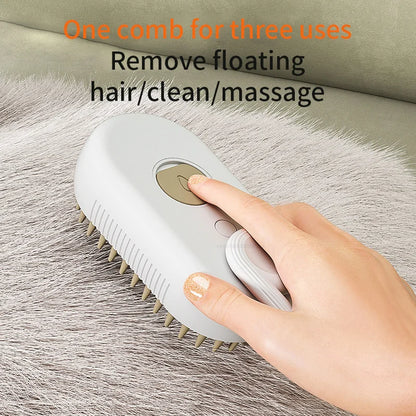 Pet Steam Brush Cat Dog Cleaning Steamy Spray Massage Beauty Comb 3 In 1 Hair Removal Grooming Supplies Pets Accessories