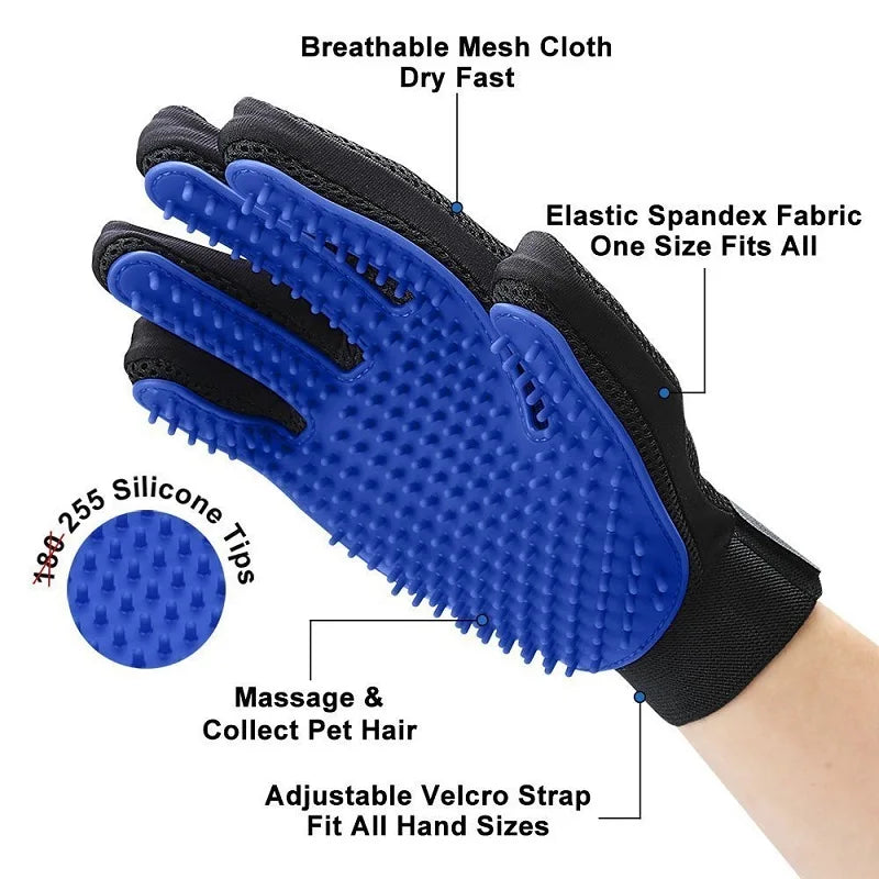 Pet Glove Cat Grooming Glove Cat Hair Deshedding Brush Gloves Dog Comb for Cats Bath Hair Remover Clean Massage Brush For Animal