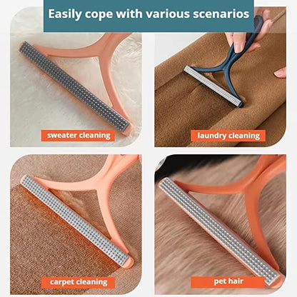 1pc 2in1 Double Sided Pet Hair Remover Lint Remover Clean Tool Shaver Sweater Cleaner Fabric Shaver Scraper For Clothes Carpet