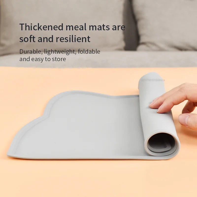 Waterproof Pet Mat For Dog Cat Solid Color Silicone Pet Food Feeding Pad Pet Bowl Drinking Mat Portable Dog Feeding Mat Placemat