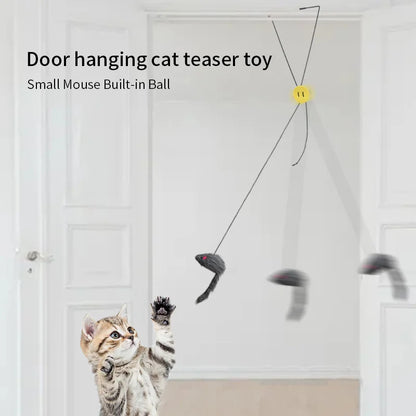 Interactive Cat Toy Hanging Clip Door Plush Mouse Self-hi Hanging Door Elastic Funny Cat Toy Juguetes Para Gatos Rascador Gato