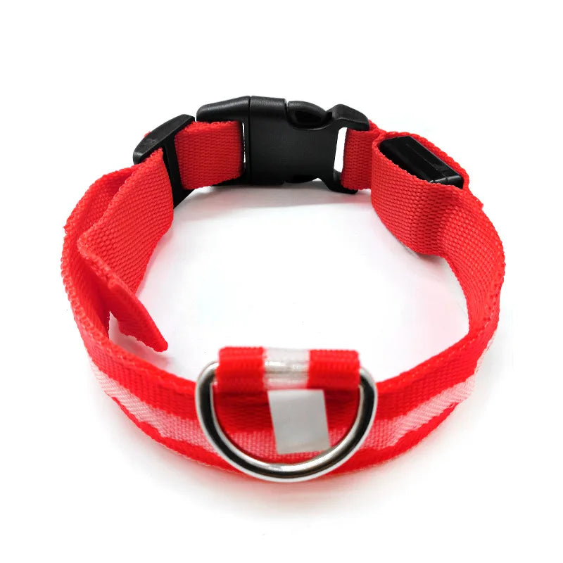 LED Dog Collar Dog Safety Night Light Flashing Necklace Fluorescent Collars Pet Supplies  collar LED lights up