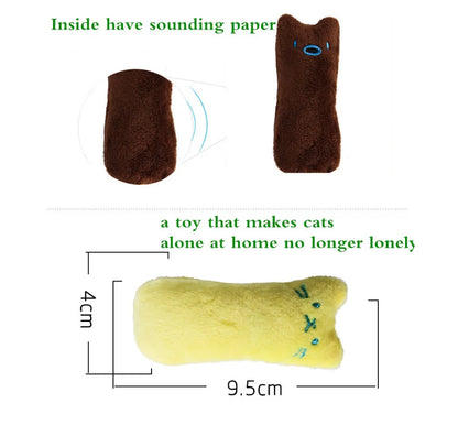 Teeth Grinding Catnip Toys Funny Interactive Plush Cat Toy Pet Kitten Chewing Vocal Toy Claws Thumb Bite Cat mint For Cats