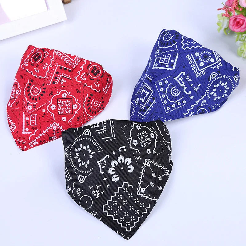 Pet Dog Neck Scarf Puppy Cat Dog Collar Bandana Collar Scarf with Leather Collar Accessories Adjustable Pet Puppy Cat Scarf