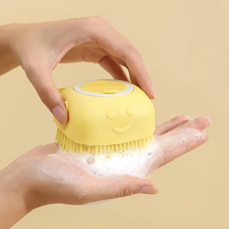 Pet Dog Shampoo Brush 2.7oz 80ml Cat Massage Comb Grooming Scrubber for Bathing Short Hair Soft Silicone Rubber