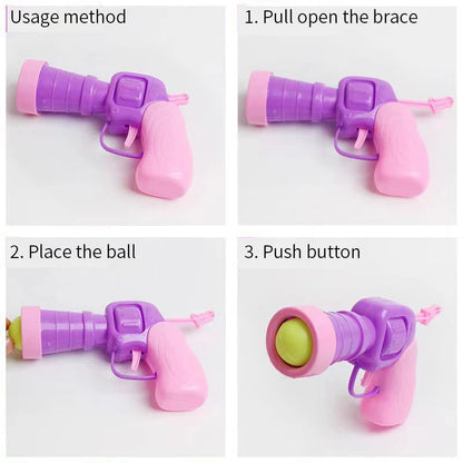 Interactive Launch Training Cat Toys Creative Kittens Mini Pompoms Games Stretch Plush Ball Toys Cat Supplies Pet Accessories