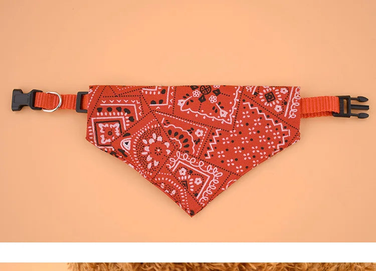 Pet Dog Neck Scarf Puppy Cat Dog Collar Bandana Collar Scarf with Leather Collar Accessories Adjustable Pet Puppy Cat Scarf