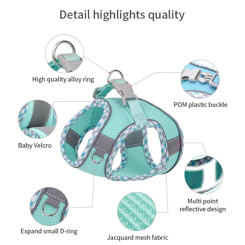 Adjustable Pet Harness Leash Set for Small Pets