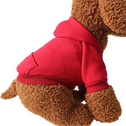 Puppy Pet Hooded Sweatshirt Autumn Winter Two-legged Pocket Cat Dog Clothes Soft Warm Dog Clothing