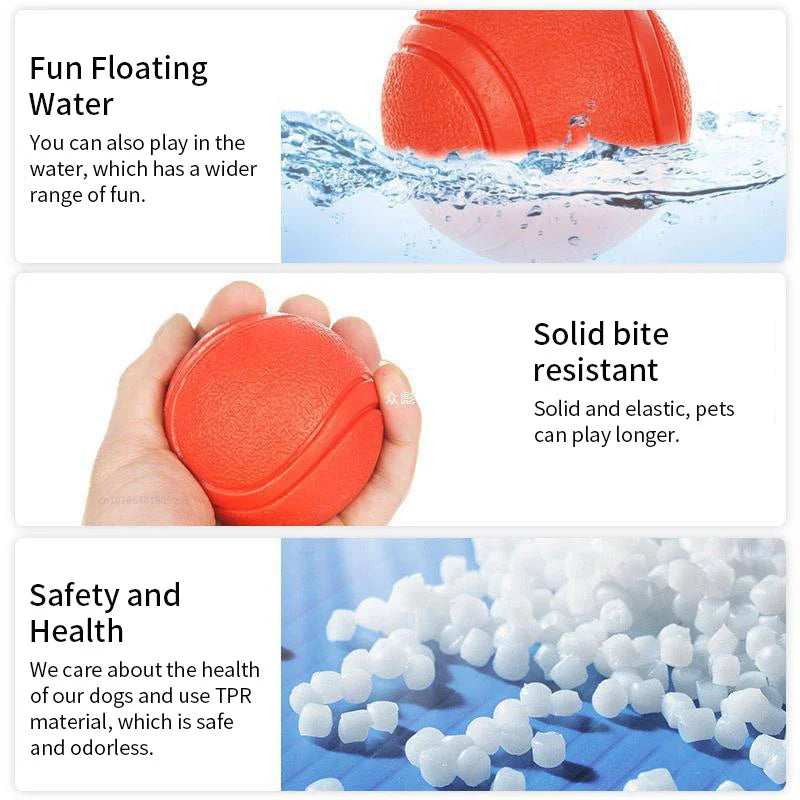 Dog Toy Rubber Ball Bite-resistant Ball Toy for Dogs Puppy Teddy Pitbull Red Color Solid Ball S-L Pet Supplies