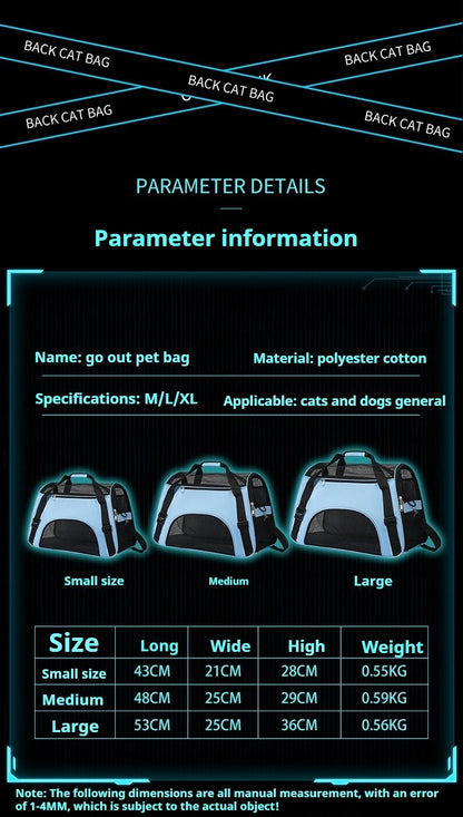 Portable Dog Cat Carrier Bag Pet Puppy Travel Bags Breathable Mesh Small Dog Cat Dogs Outdoor Tent Carrier Outgoing Pets Handbag