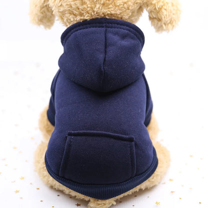 Puppy Pet Hooded Sweatshirt Autumn Winter Two-legged Pocket Cat Dog Clothes Soft Warm Dog Clothing