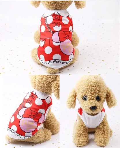 Pet Dog Clothes Clothing Cartoon  Puppy Dogs Soft Vests Summer Shirt Casual T-Shirt for Small Pet Supplies vest for dogs