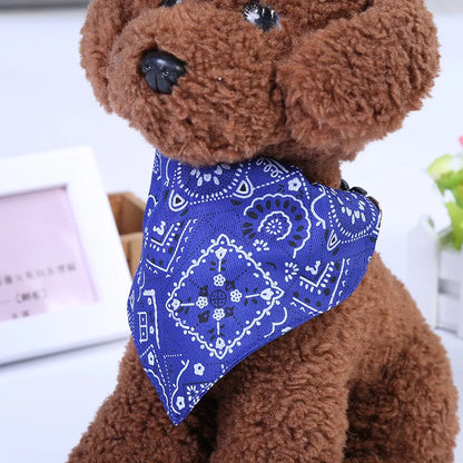 Pet Dog Neck Scarf Puppy Cat Dog Collar Bandana Collar Scarf with Leather Collar Accessories Adjustable Pet Puppy Cat Scarf