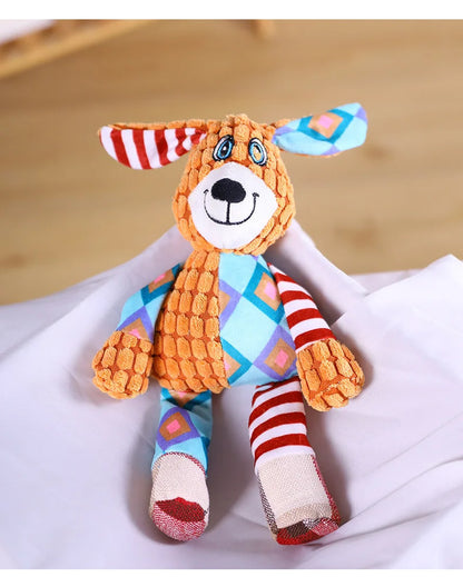 Pet Plush Toy Cat Dog Puzzle Toy Cute Animals Bite Resistant Interactive Squeaky Pet Dog Teeth Cleaning Chew Toy Pet Supplies