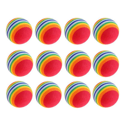 Rainbow EVA Cat Toys Ball Interactive Cat Dog Play Chewing Rattle Scratch EVA Ball Training Balls Pet Toys Supplies