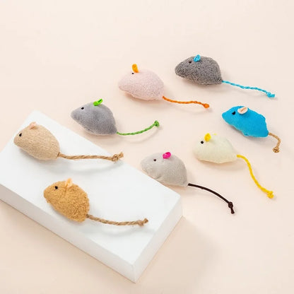 Pet Toy Catnip Mice Cats Toys Fun Plush Mouse Cat Toy For Kitten Colorful Cute Plush Interactive False Mouse Pet Cat Accessories
