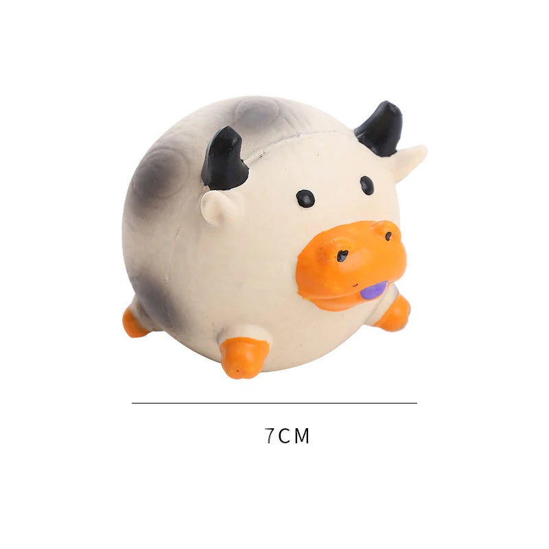 Pet Dog Vocal Toy  Durable Dog Chew Toys Pigs Cows Chickens Tough Squeaky Dog Grinding Teeth Toys Pet Latex To Clean Teeth Toys