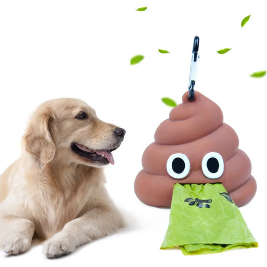 1pc Pet Poop Bag – Poop-Shaped Waste Bags with Portable Dispenser.