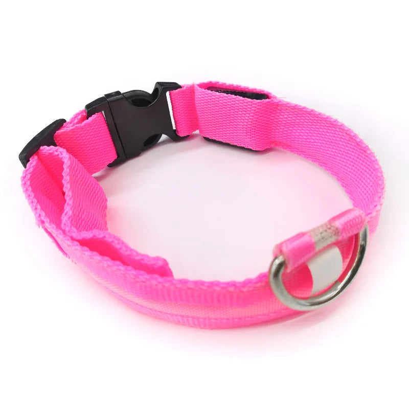 LED Dog Collar Dog Safety Night Light Flashing Necklace Fluorescent Collars Pet Supplies  collar LED lights up