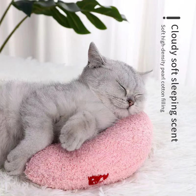 Little Pillow for Cats Fashion Neck Protector Deep Sleep Puppy U-Shaped Pillow Cat Pillow Kitten Headrest Dog Sleeping Pillow