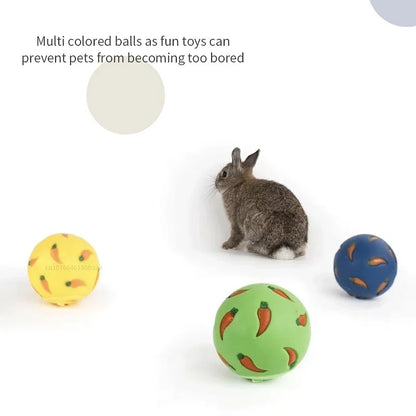 1Pcs Rabbit Treat Ball Pet Slow Feeder Interactive Bunny Toy Snack Toy Ball Bite Resistant Feeding Toys Ferret Kitty Hamster Toy