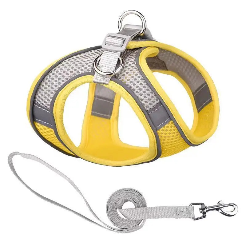 Dog Harness Leash Set for Small Dogs Adjustable Puppy Cat Harness Vest French Bulldog Chihuahua Pug Outdoor Walking Lead Leash