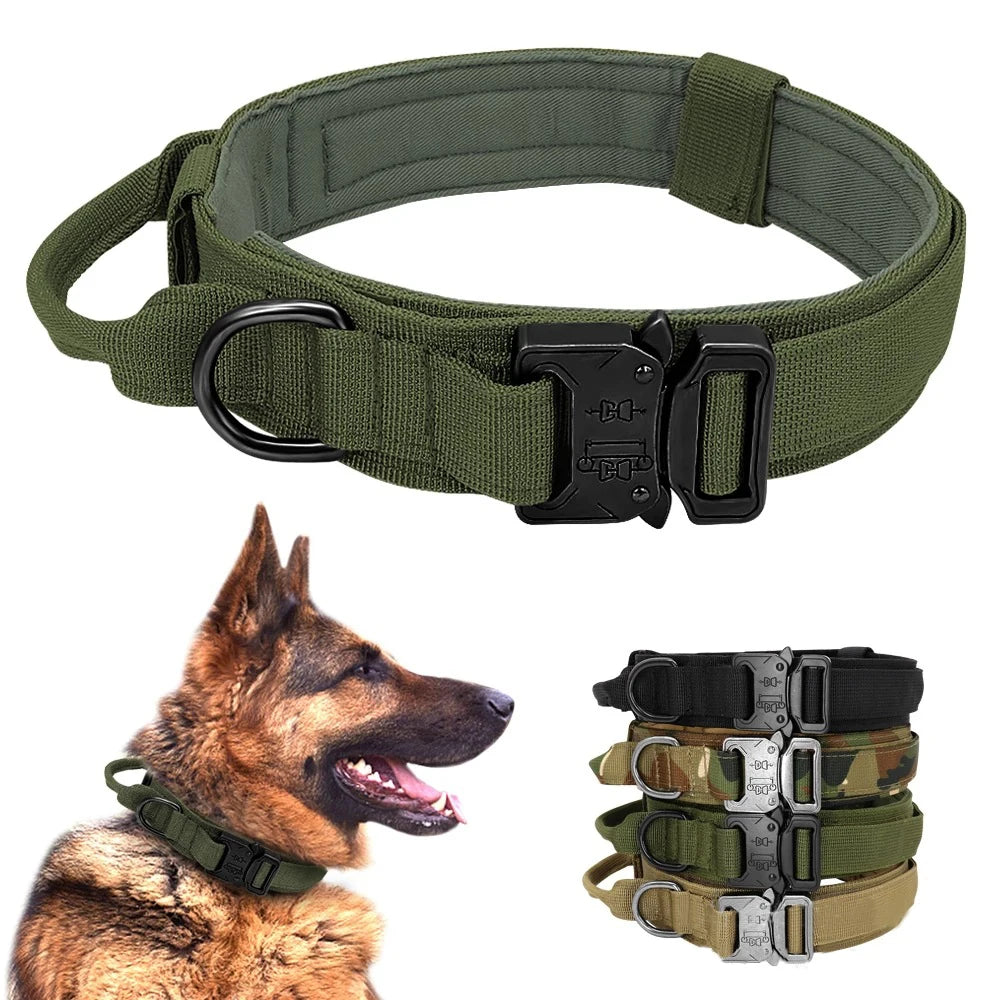 Durable Military Tactical Dog Collar German Shepard Medium Large Dog Collars For Walking Training Dog Collar Control Handle