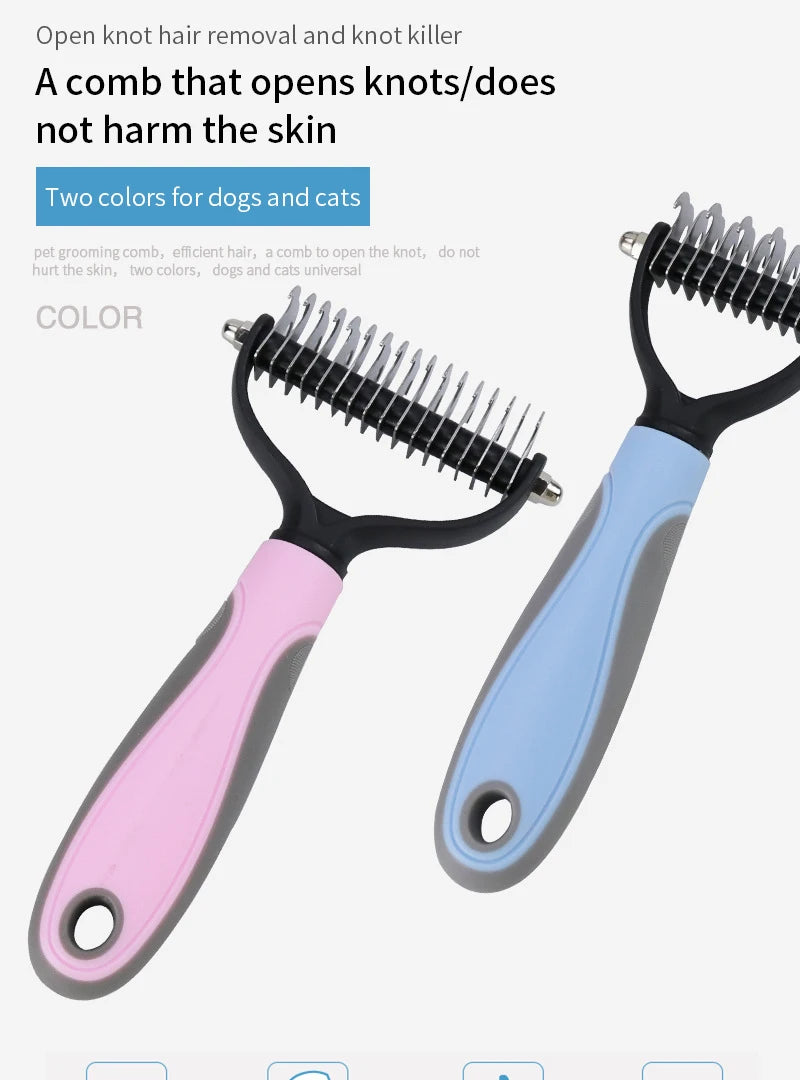 Professional Pet Deshedding Brush Dog Hair Remover Pet Fur Knot Cutter Puppy Cat Comb Brushes Dogs Grooming Shedding Supplies