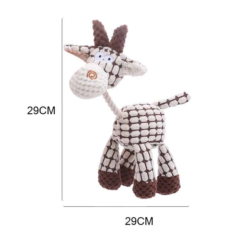Fun Pet Toy Donkey Shape Corduroy Chew Toy For Dogs Puppy Squeaker Squeaky Plush Bone Molar Dog Toy Pet Training Dog Accessories