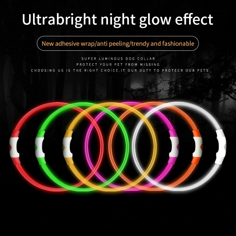 Led Dog Collar Luminous Usb Cat Dog Collar 3 Modes Led Light Glowing Loss Prevention LED Collar For Dogs Pet Dog Accessories
