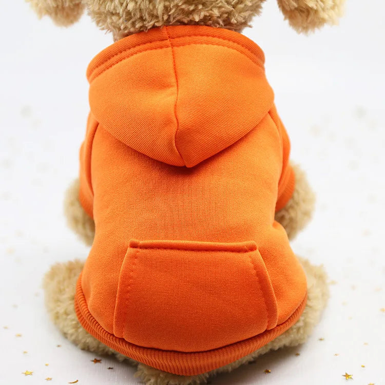 Puppy Pet Hooded Sweatshirt Autumn Winter Two-legged Pocket Cat Dog Clothes Soft Warm Dog Clothing