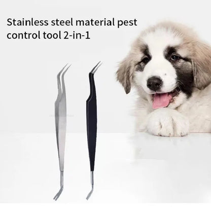 2 In 1 Tick Remover Tool Professional Tick Removal Tweezers For Humans & Pets Pets Flea And Tick Removal Tick Remover Tools