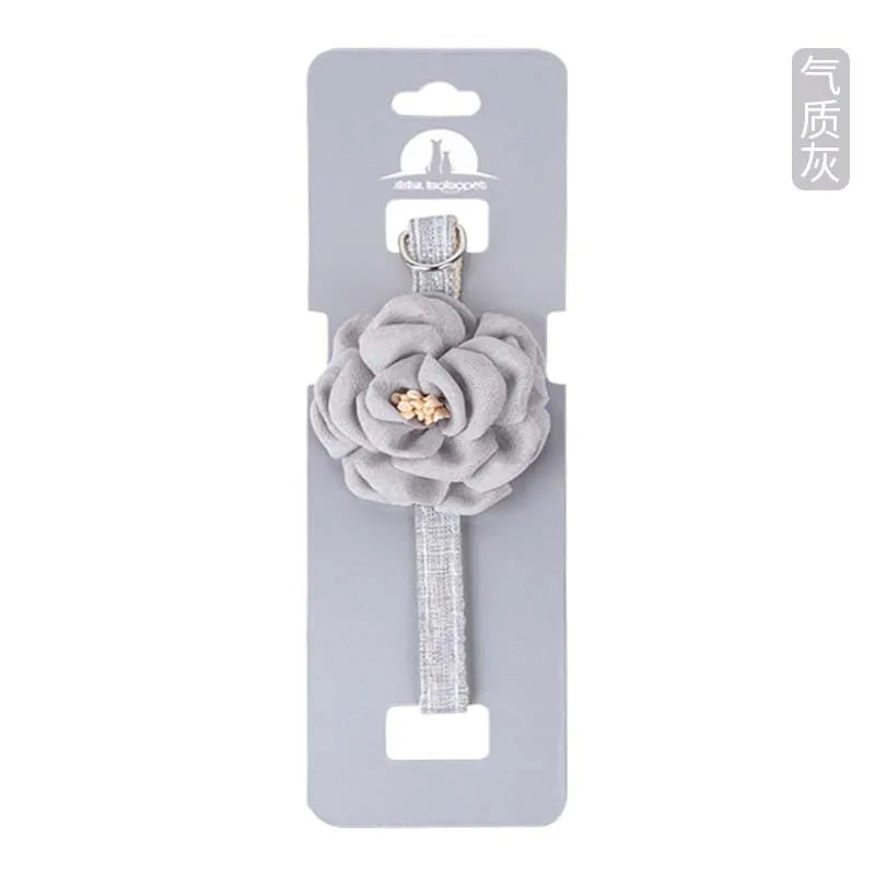 Cat Collar Adjustable Bow Tie Cat Flower Collar Safety Button Tie Necklace Puppy and Cat Gift Pet Accessories Puppy Collar