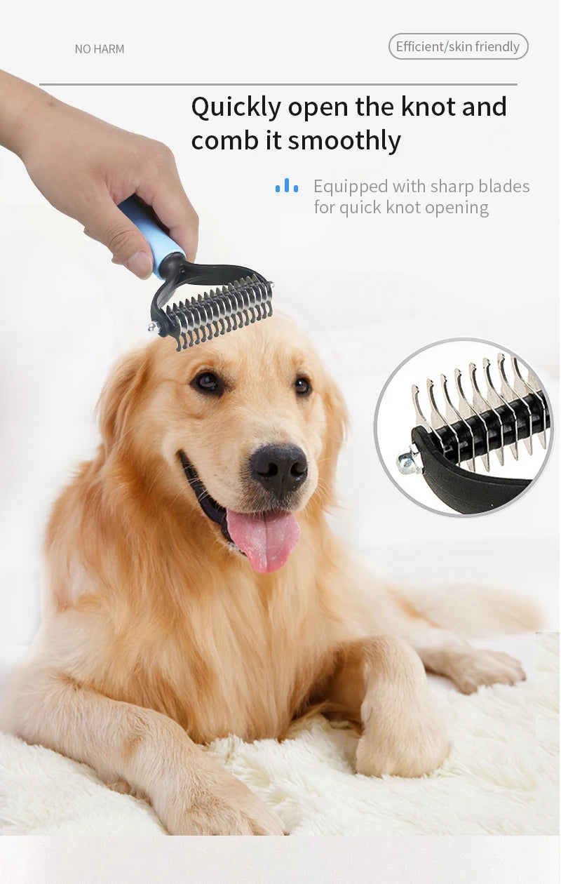Professional Pet Deshedding Brush Dog Hair Remover Pet Fur Knot Cutter Puppy Cat Comb Brushes Dogs Grooming Shedding Supplies