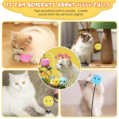 Smart Cat Toys Interactive Ball Plush Electric Catnip Training Toy Kitten Touch Sounding Pet Product Squeak Toy Ball Cat Supplie