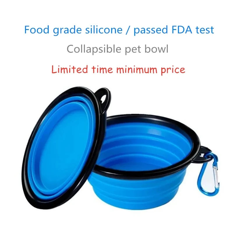 350ML Foldable Silicone Pet Bowl Portable Puppy Food Container Collapsible Feeder for Outdoor Camping Dog Accessories
