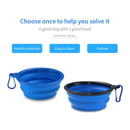 350ML Foldable Silicone Pet Bowl Portable Puppy Food Container Collapsible Feeder for Outdoor Camping Dog Accessories