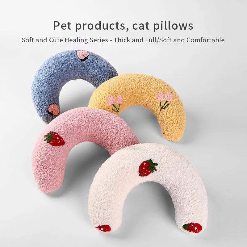 Little Pillow for Cats Fashion Neck Protector Deep Sleep Puppy U-Shaped Pillow Cat Pillow Kitten Headrest Dog Sleeping Pillow