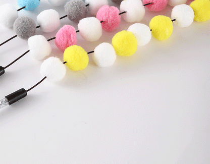 Cat Toys 1pcs Interactive Stick Feather Toys Kitten Teasing Durable Playing Plush Ball Pet Supplies Feather cat teasing stick