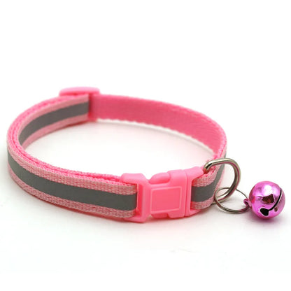 Reflective Breakaway Cat Collar Neck Ring Necklace Bell Pet Supplies Safety Elastic Adjustable Reflective Collar Pet Products