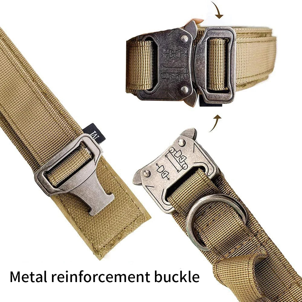 Durable Military Tactical Dog Collar German Shepard Medium Large Dog Collars For Walking Training Dog Collar Control Handle