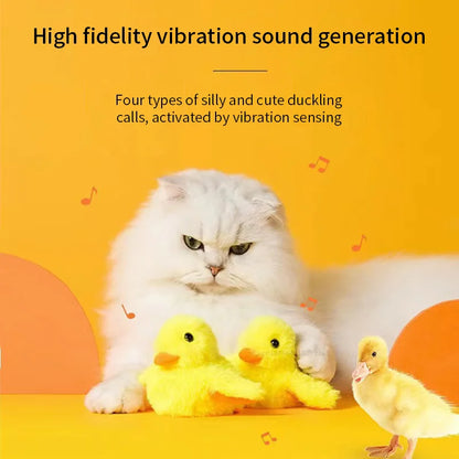 Flapping Duck Cat Toys Interactive Electric Bird Toys Washable Cat Plush Toy With Catnip Vibration Sensor Cats Game Toy Kitten
