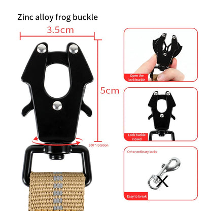 Heavy Duty Tactical Bungee Dog Leash – No Pull Reflective Shock Absorbing Leash with Car Seatbelt for Large Dogs.