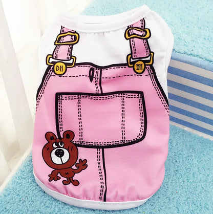 Pet Dog Clothes Clothing Cartoon  Puppy Dogs Soft Vests Summer Shirt Casual T-Shirt for Small Pet Supplies vest for dogs