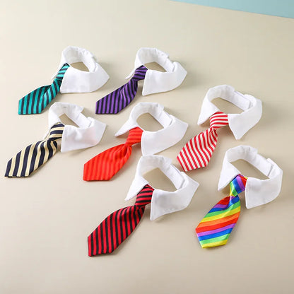 Fashion Dog Cat Grooming Cat Striped Bow Tie Animal Striped Bow Tie Collar Pet Adjustable Christmas Cat Collar Pet Collar